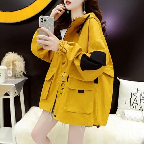 2021 New Korean Relaxed Large Size Lazy Style Versatile Womens Bomber Jacket For Womens Spring Harajuku Female Coat Kimono