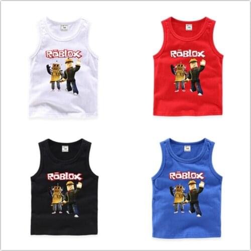 Roblox Vest Camisoles Children Sleeveless Baby Breathable T-Shirt Summer Boy Girl Undershirt Baby Clothes Kid Birthday Gifts