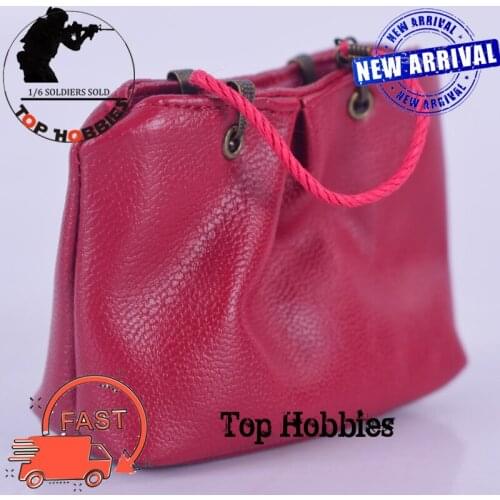 1:6 Scale Action Figure Clothes Accessories CF-006 Leather Female Womens Shoulder Bag Red Backpack Messenger Bag Handbag