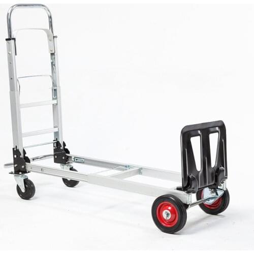 100kg Luggage Cart Folding Truck Manual Folding Silent Heavy Shopping Cart Household Telescopic Push-Pull Cart To Pull Goods