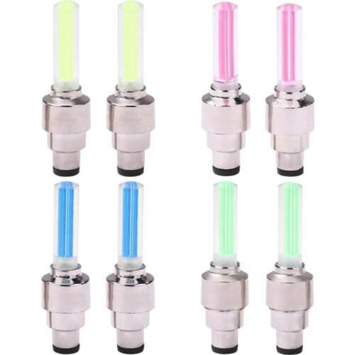 2pcs MTB Bicycle Wheel Tire Valve Caps Glow Stick Light Mountain Bike Cycling Tyre LED Neon Lamp Bicycle Parts