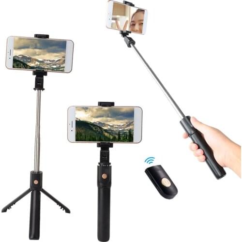2 in 1 Selfie Stick Tripod Stand with Bluetooth Remote Control for Android for iOS Mobile Phone
