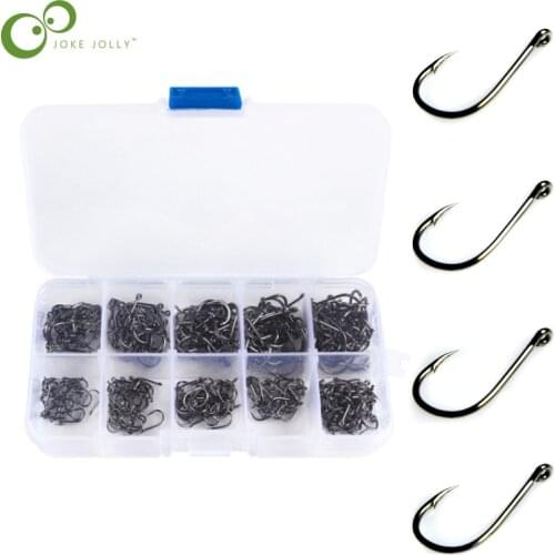 500Pcs/box Size #3-12 High Carbon Steel Circle Owner Fishing Hooks Set Freshwater Fishhook Sets Strong Fish Tackle GYH