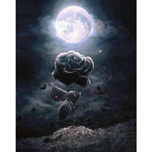 DIY Diamond Painting Full square Mosaic rhinestone Sticker Decor Painting Cross Stitch Moonlight rose 5d Diamond Embroider new