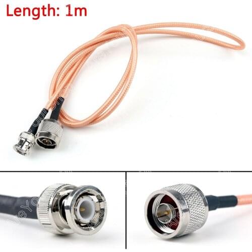 Areyourshop Sale 100cm RG142 Cable BNC Male Plug To N Male Straight Crimp Coax Pigtail 3ft Mini Plu