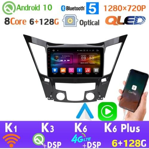 Android 10.0 QLED 1280*720P 6G+128G Car Multimedia Player For Hyundai Sonata 8 HDMI 4G LTE WiFi GPS Radio DSP AHD 1080P Carplay
