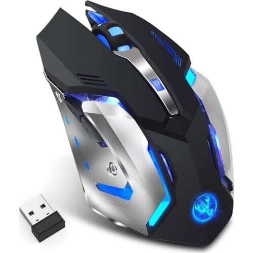 Wireless Gaming Mouse Home Office Rechargeable RGB 2.4G USB 2400DPI Optical Ergonomic For PC Laptop Black High Quality New
