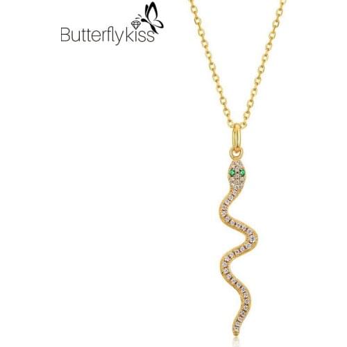 BK 925 Sterling Silver Pendants Animal Snake White Zircon Diy Making For Necklaces Fine Jewelry For Women Wedding Party Gifts