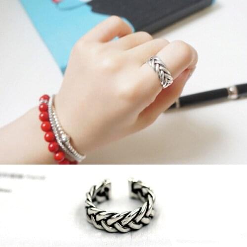 Bohemian Charm Boho Twist Chains Rings For Women Lover Wedding Bridal Valentines Gifts Men Open Retro Antique Rings