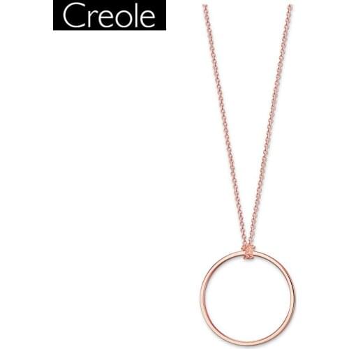 Chain Rose Gold Color Circle Trendy Gift For Women Girls,2020 Europe Charm Necklace 925 Sterling Silver Fashion Jewelry
