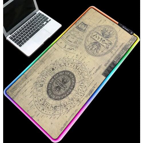 RGB Mouse Pads Glowing RGB LED Lighting Desktop Mats Stargate Photo Durable Colorful Keyboard Laptop Mice Pad for Gamer Gaming