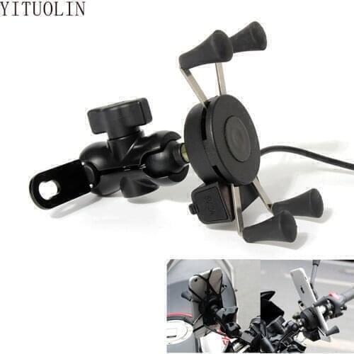 For YAMAHA JOG RR VINO MAJESTY 250 FZ6S XT660X R6 2005 FZ16 TDM 850 R1 2008 Motorcycle Phone Holder Charger For MT 07 Z900 Fz6