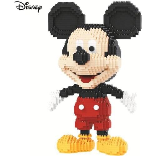 Disney Minnie Mickey Mouse Duck Blocks Cartoon Model Diy Building Bricks Auction Figures Dona Model Kids Toys Anime Girls