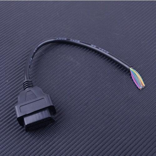 DWCX New Universal Car Auto Interior Diagnostic Extension Connector Plug Open Wire Cable Black Accessories for 16Pin OBD2 Female