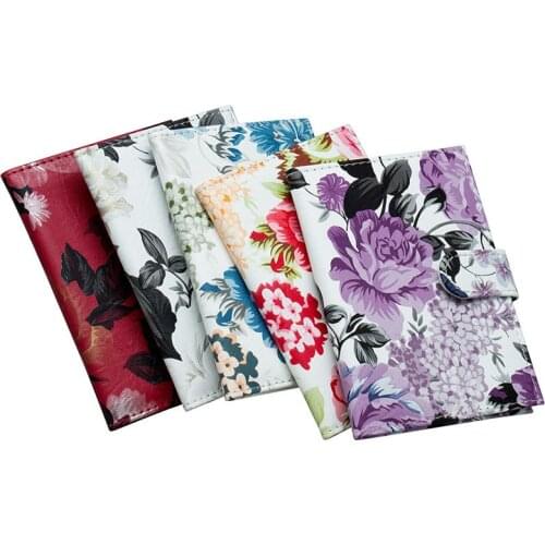 40PCS / LOT Flower Printing Elegant Ladies Passport Cover Bag Card Sleeve Passport Tickets Organizer Bag