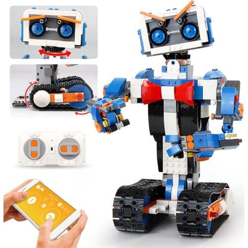 City Creative RC Robot Electric Building Blocks Creator Programmatic Remote Control Intelligent Car Bricks High Tech Toys Gift