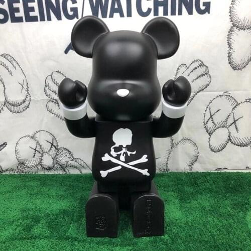 28cm Bearbrick400% Violent Bear Building Block Bear MMJ Skull Head Trend Peripheral Figure Doll Hand-made Model Decoration Toys
