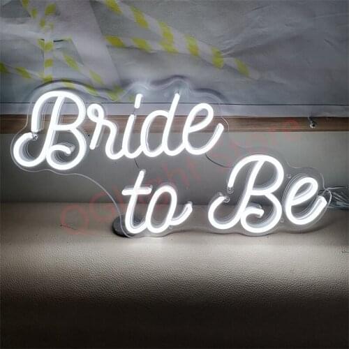 Cusom Wedding Neon Light Sign BrideTo Be Led Lamp Decoration Personalised Bridal Gift Party Home Transparent Acrylic Background
