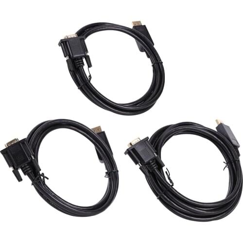 Standard DP Male to VGA Male Cable for Laptop Computer PC Projector Monitor TV Standard DisplayPort Male to VGA Male Cable