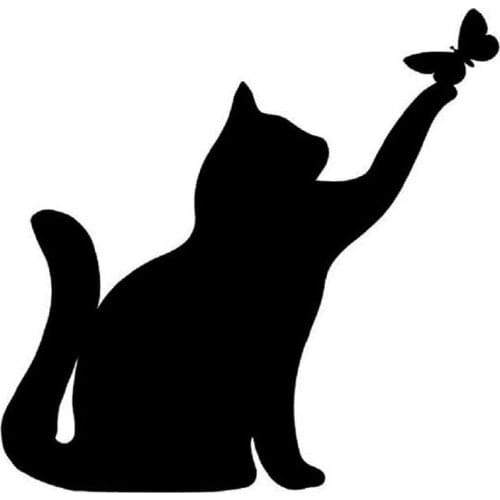 Cat Silhouette Ornaments Stake Black Cat Silhouette Decor Outdoor Cat Decorative Garden Stakes For Yards Garden LB88
