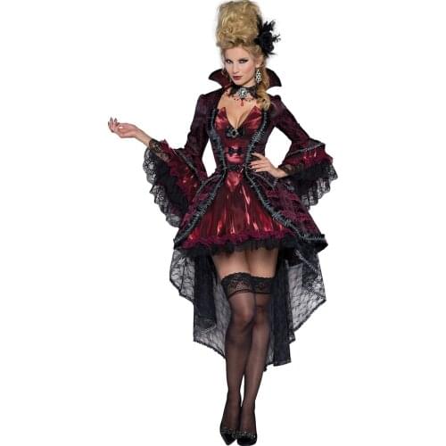 Bloody Beautiful Vampire Queen Costume Plus Size XL XXL Halloween Womens Classic Vampire Costume Deluxe Victorian Uniforms