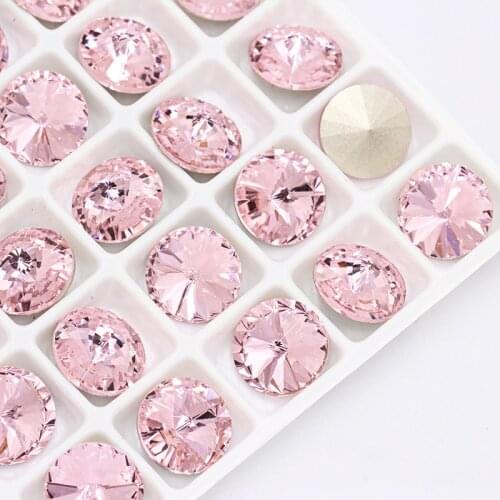 Red Rose Round k9 Glass Crystal Rhinestones Strass pointback Stones Glue On Clothing/Garment Weeding Dress Jewelry Diy Crafts