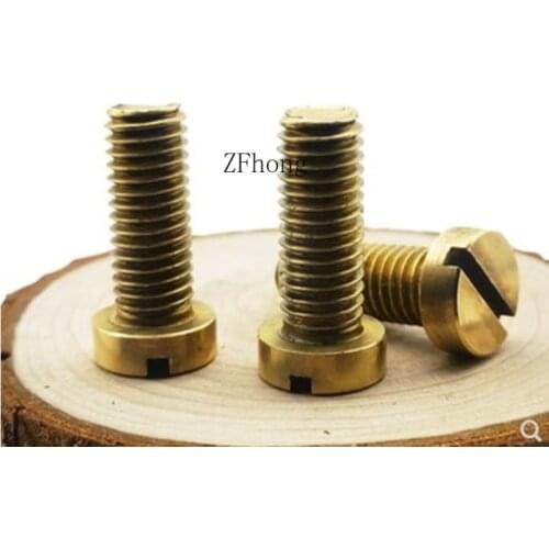 10-50PCS m1.2 m1.4 m1.6 M2 M2.5 M3 M4 M5 DIN84 Brass Slotted Cheese Head Screw Brass Screw Brass Bolt