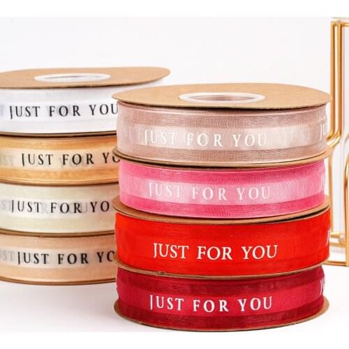 50yard polyester snow gauze satin Ribbon tape diy christmas bow making baking cake decoration Handicraft accessories gifts 2.5cm