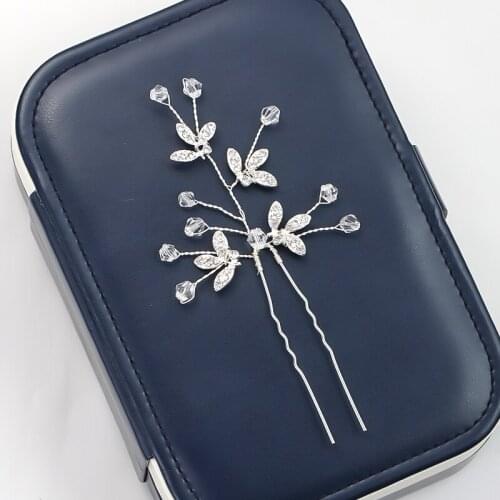 Fashion Silver Color Hairpins and Clips Crystal Bridal Hair Sticks Handmade Wedding Hair Jewelry Headwear For Women Accessories