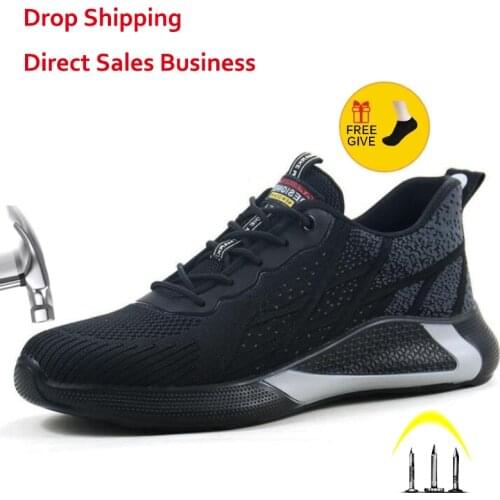 XPUHGM New Men Women Safety Work Shoes Boots Male Breathable Construction Work Shoes Steel Toe Indestructible Safety Work Boots