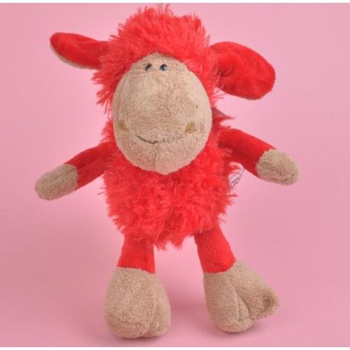 25cm Red Color Sheep Stuffed Plush Toy Cute Baby/ Kids Gift, Lamb Plush Doll Free Shipping
