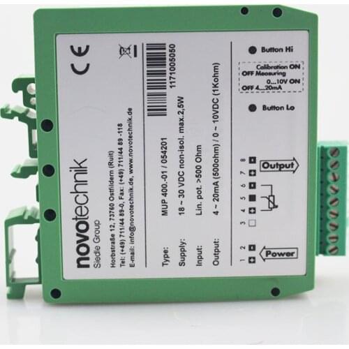 German novotechnik MUP400 series signal converter MUP 400-01 0-10V displacement sensor output without electrical isolation