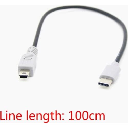 OOTDTY 1M USB Type C 3.1 Male To Mini USB 5 Pin B Male Plug Converter OTG Adapter Lead Data Cable for Mobile Macbook Accessories
