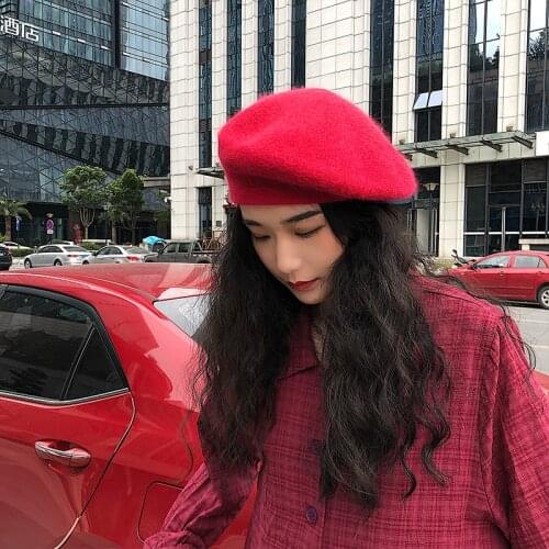 Autumn Winter Hats Soft Rabbit Fur Berets Women Double Warm Beret French Artist Painter Hat Girls Female Warm Walking Cap