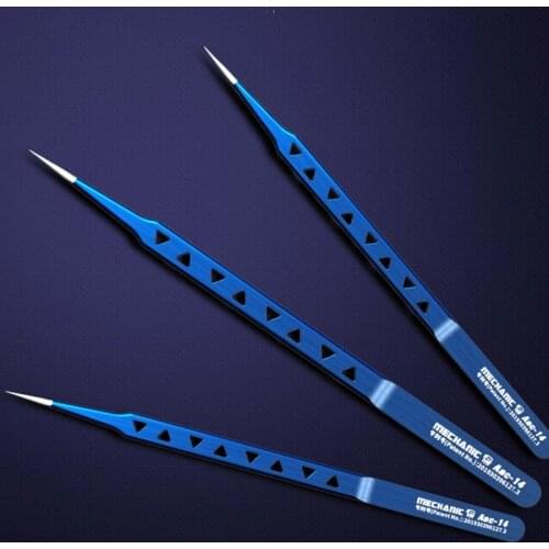MECHANIC Aac14 Stainless Steel Tweezers Grade A 8 Hole Heat Dissipation 16CM Forceps for Phone Flying Wire Spot Welding IC Chip