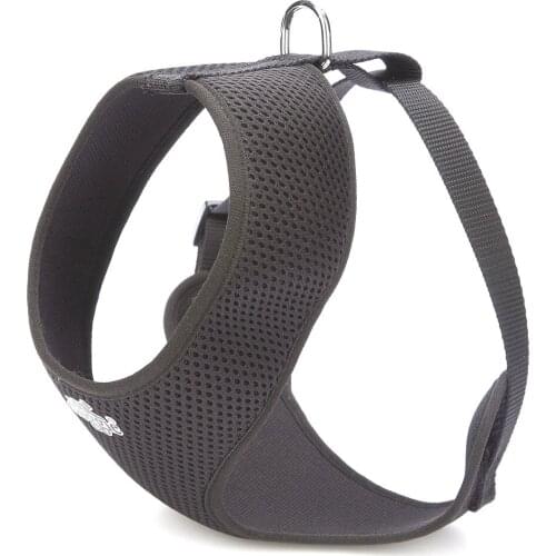 Harness For Dogs - Breathable Fabric- XLarge-2x50-65 cm- Black - Hand made small Breed Dog Flank Leash