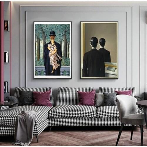 Rene Magritte Sexy Nude Woman Canvas Paintings On the Wall Art Posters And Prints Surrealism Art Pictures For Living Room Cuadro