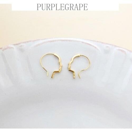 18K gold-clad line drawing face earrings funny abstract simple pen outline face geometric lines wild shape earrings