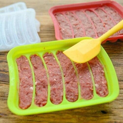 Silicone Baking Mold with Green Silicone Brush, DIY homemade Sausage Hot Dog Mold lce Cube Mould