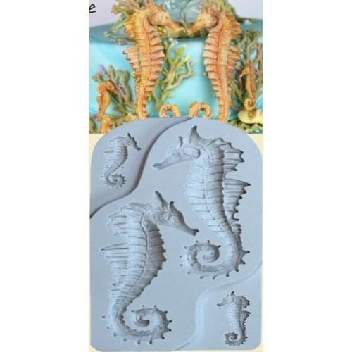 Silicone Mold Sea Horse Fondant Silicone Mould Cake Decoration Sugar Mold Baking Sugarcraft Mold DIY
