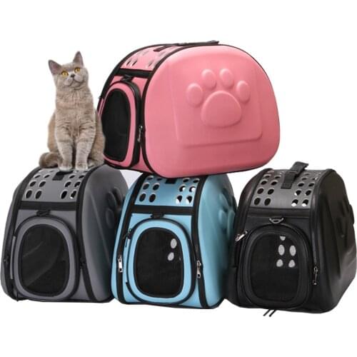 PU Leather Dog Carrier Cat Travel Bag Foldable Handbag Breathable Shoulder Bags For Small Dogs Puppy Outdoor Pet Backpack