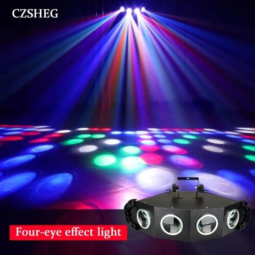 Dance Floor Disco LED Beam Four Eyes Laser Scanning DMX 4 Lens DJ Family Music Party Christmas Decoration Light Party