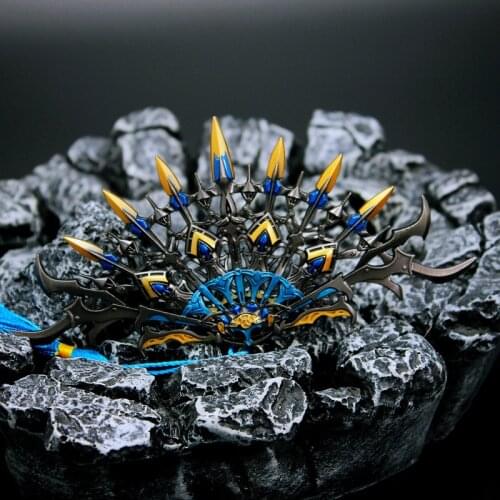 Tangmen Concealed Weapon Peacock Plume Alloy Model Decoration Toy Large Size 15cm