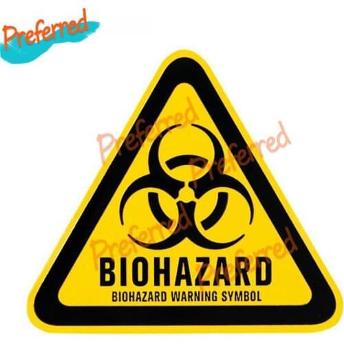 High quality Cartoon Triangle Aluminum BIOHAZARD WARNING SYMBOL Car Sticker Retro-reflective Decals Automobile Motorcycles Decal
