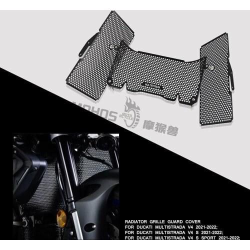 FOR Ducati Multistrada V4 2021-2022 Motorcycle Radiator Guard Protector Grille Cover Radiator Oil Cooler Guard Set V4S Sport 21