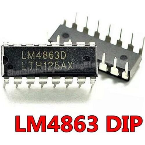 10pcs/lot LM4863D LM4863N LM4863P LM4863 DIP16 Two-way audio amplifier IC