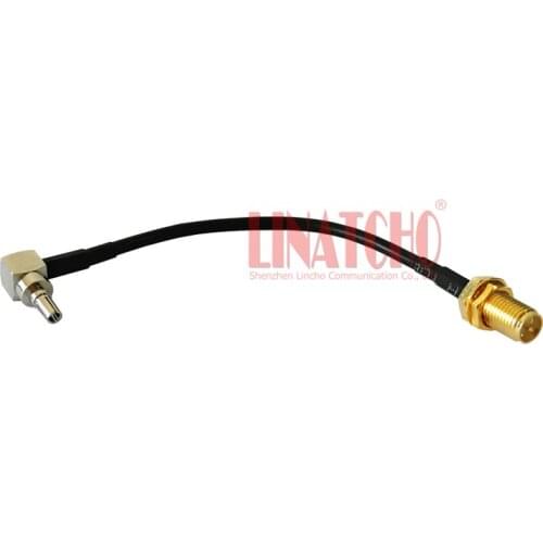 10CM RG174 RP SMA female to CRC9 male right angle network card jumper cable