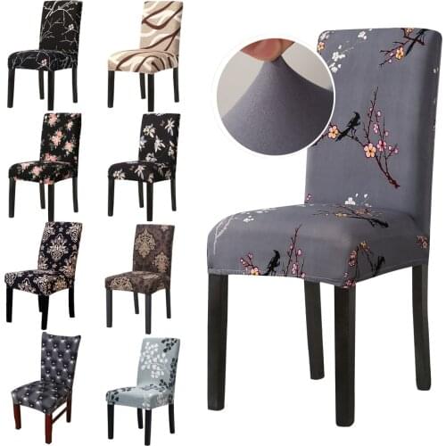 2/4/6/8Pcs Spandex Chair Cover Elastic Printed Dining Chair Slipcover Removable Anti-dirty Kitchen Seat Case Stretch Banquet