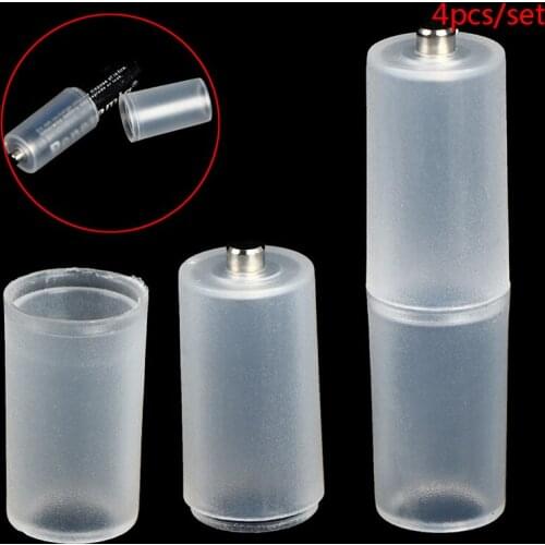 4 Pcs AAA To AA Size Battery Case Switcher Convenient Converter Adapter Holder