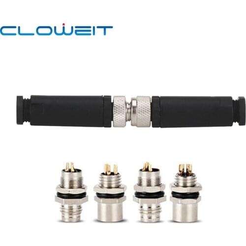 M8 3 4 pins straight sensor connector male female Panel Mount flange socket LONGWE